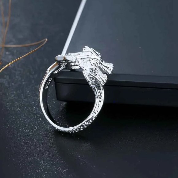 ❤️ NEW 💎 925 Sterling Silver Ring Adjustable Dragon Retro Gift - Picture 4 of 6